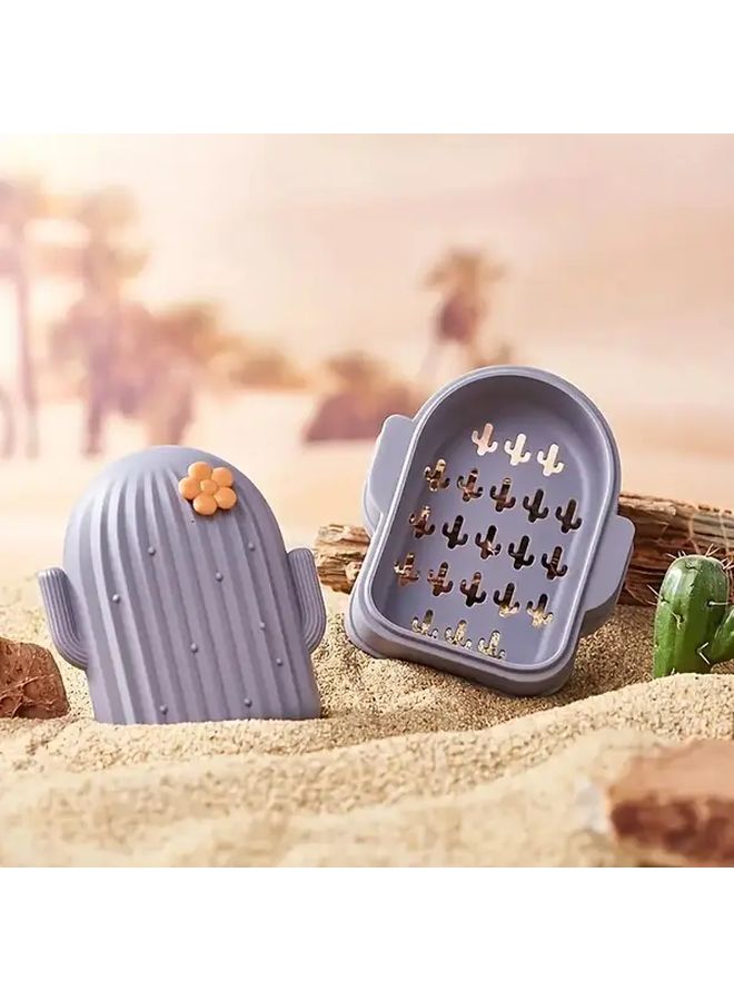 Pink Cactus Soap Box With Lid Shower Gel Holder Drainage Holes Bathroom Decor - Image 1